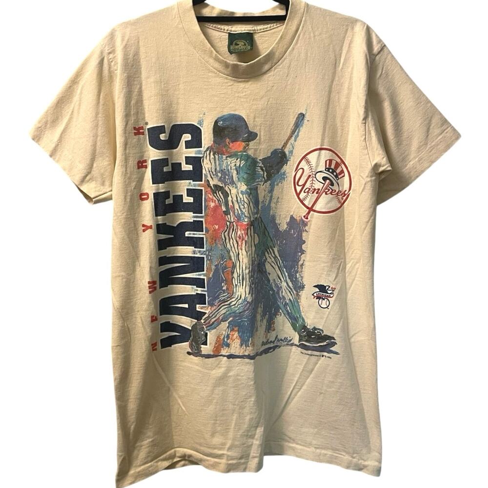 Vintage 90s New York Yankees Batter Art 1996 Single Stitch Shirt Adult Large